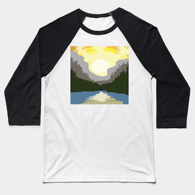 Sunshine forest view Baseball T-Shirt by Markyartshop